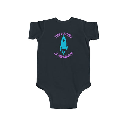 Infant Bodysuit — "The Future Is Awesome" Rocket Baby Onesie