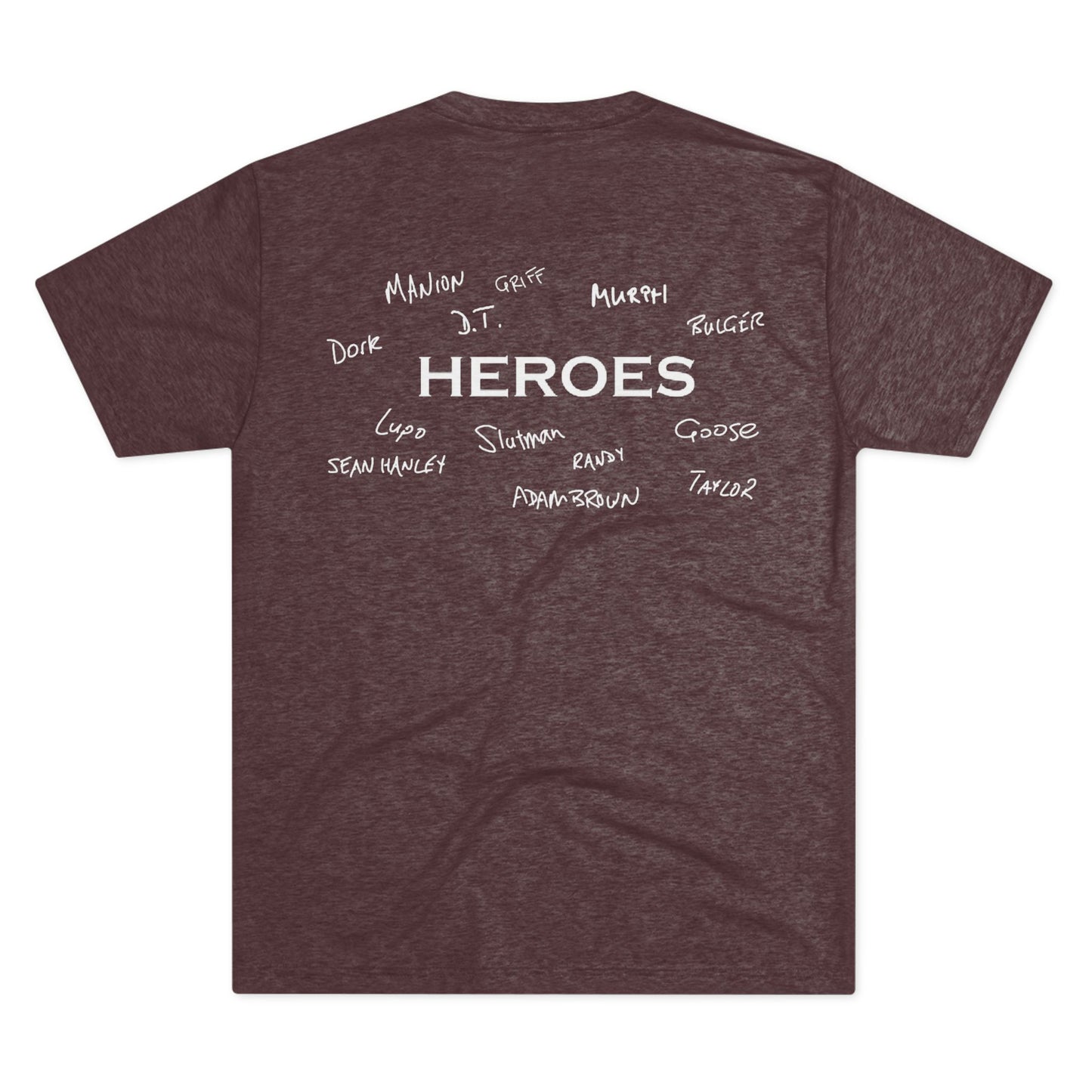 Heroes T‑Shirt — Memorial Tribute Tee with Handwritten Names