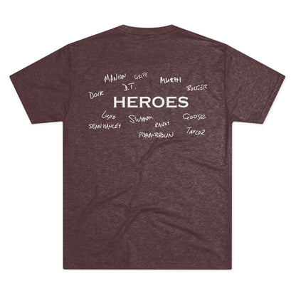 Heroes T‑Shirt — Memorial Tribute Tee with Handwritten Names