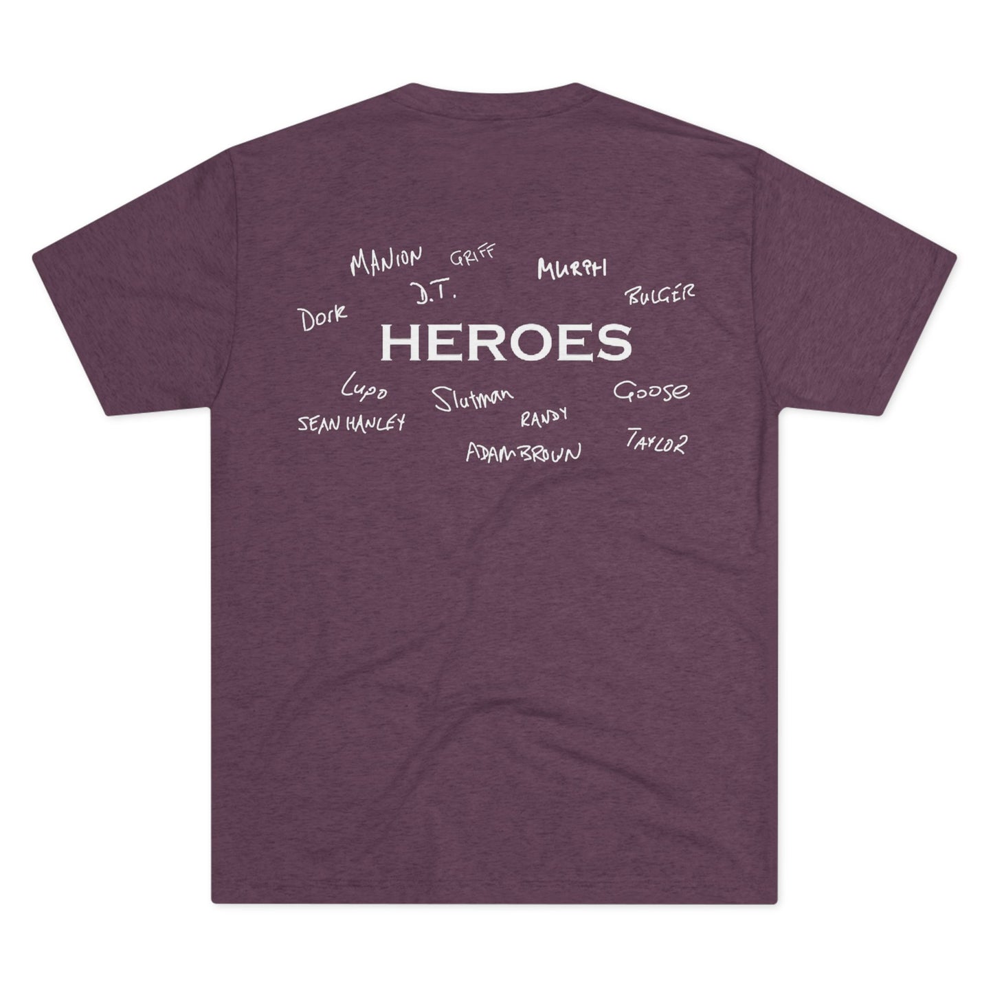 Heroes T‑Shirt — Memorial Tribute Tee with Handwritten Names