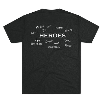 Heroes T‑Shirt — Memorial Tribute Tee with Handwritten Names